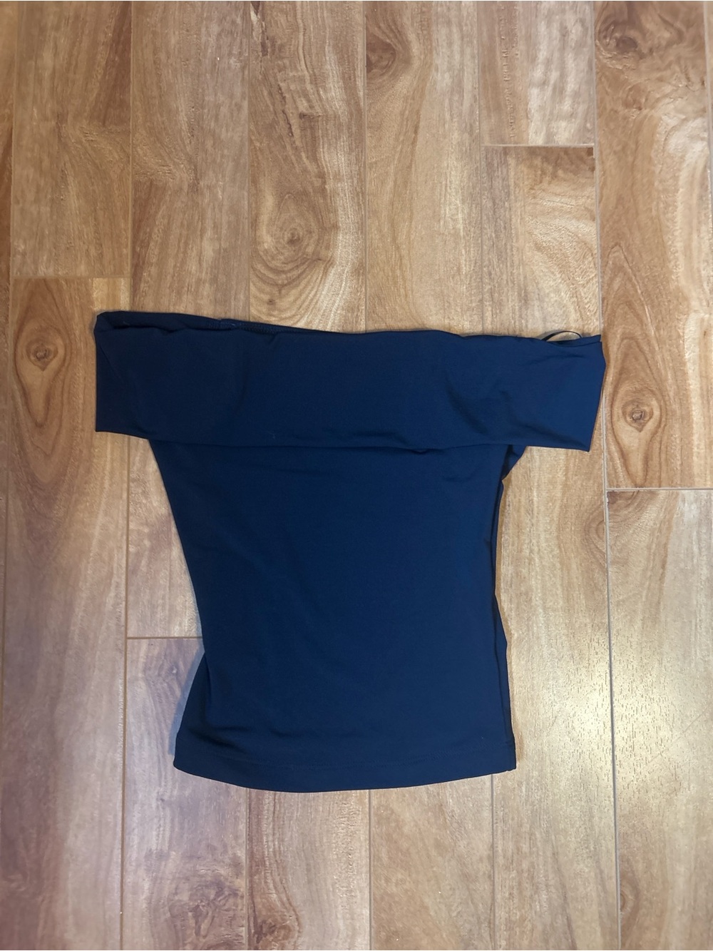 Garage Off-Shoulder Navy Going Out Top